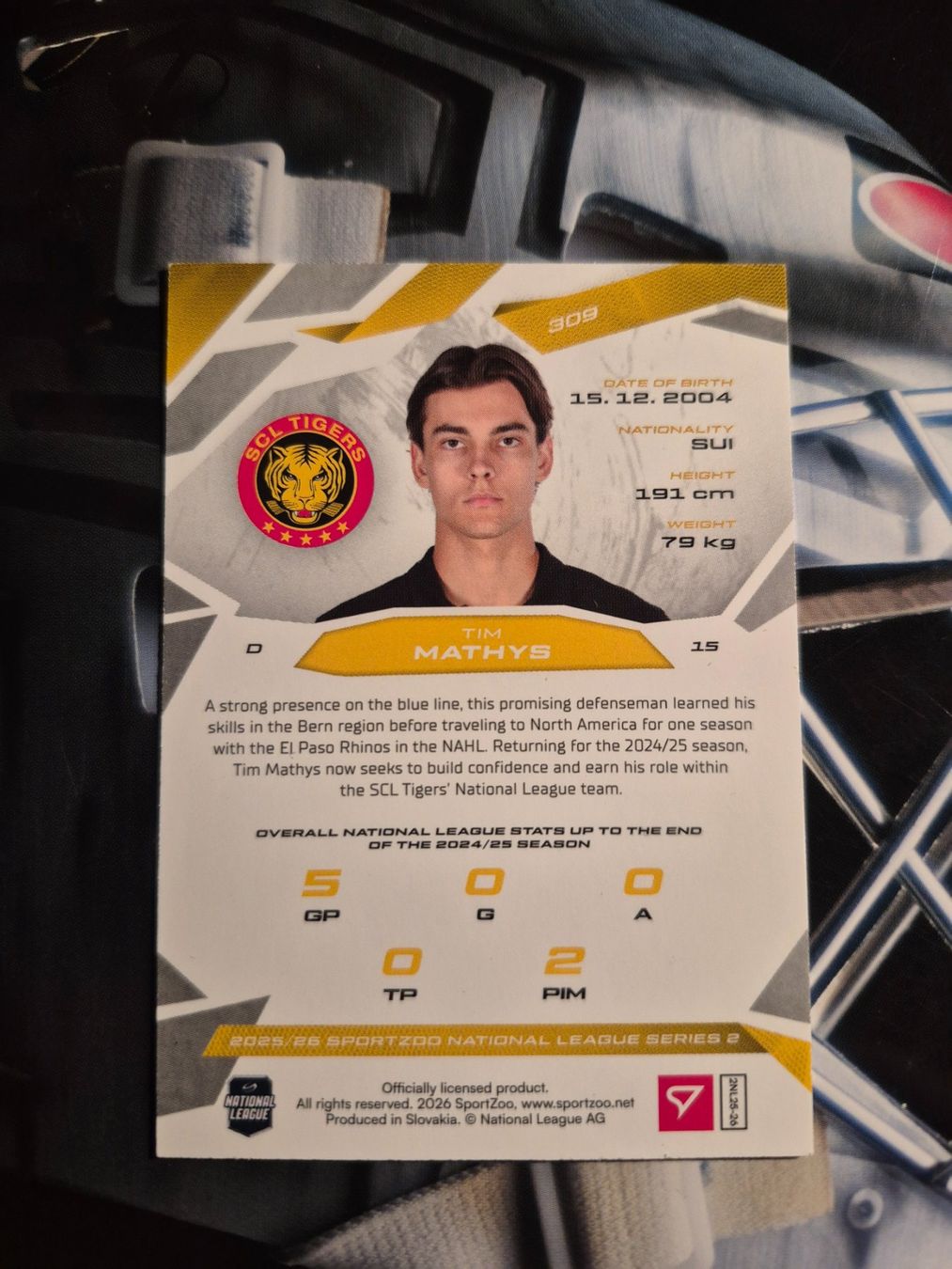 Sportzoo Carte collezionabili: Tim Mathys SCL Tigers 2025/26 Sportzoo – Usato da Treiten venduto da Sauber73 1