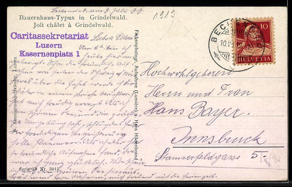 Cartoline postali: AK Grindelwald, Bauernhaus-Typus – Usato da Berlin venduto da bartko-reher 1