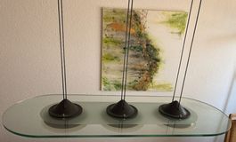 3-fach Pendellampe Glas ca 30x100 (ca. 1990)