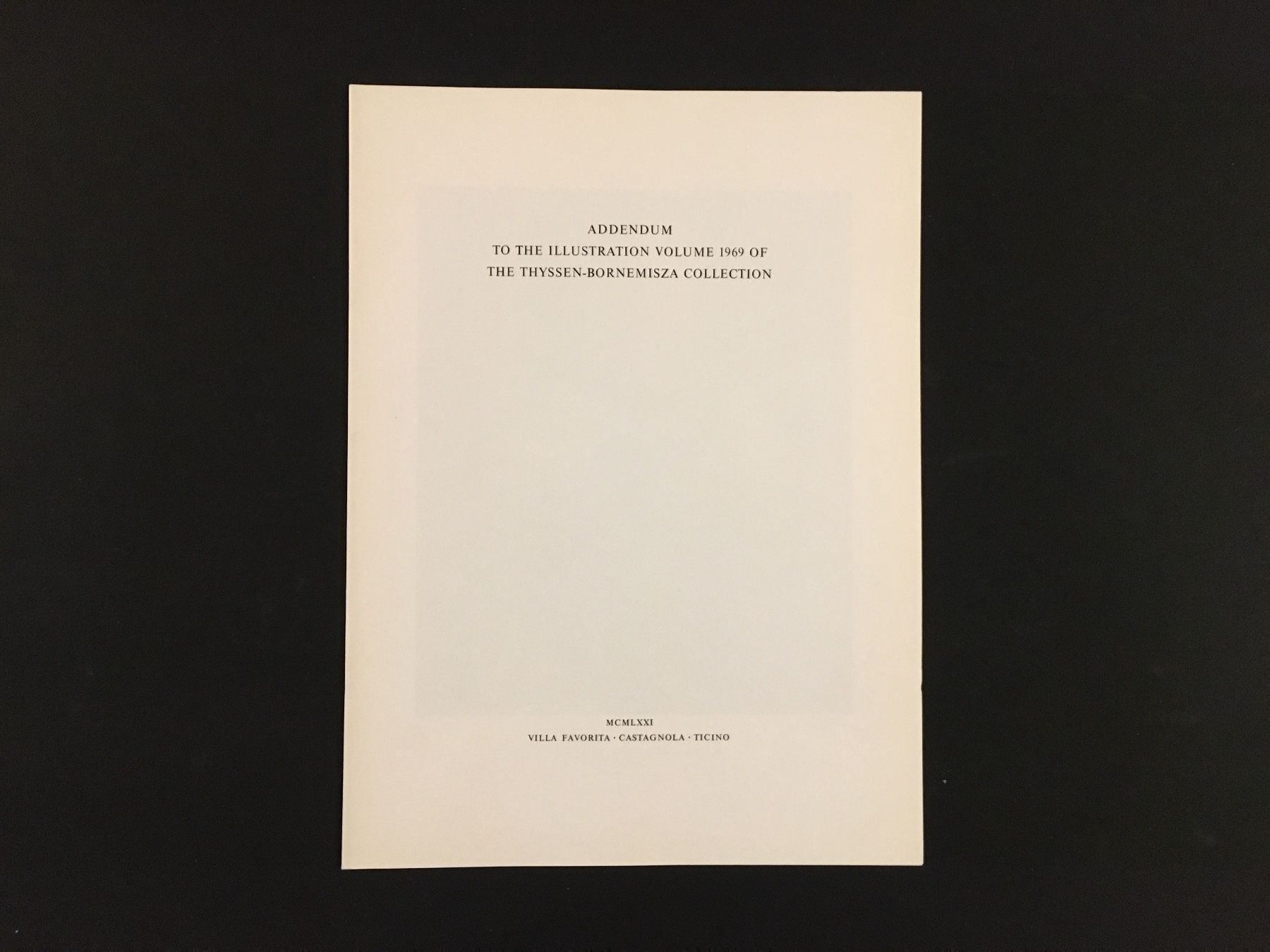 Livres: Thyssen Bornemisza 1969 – D'occasion à Bellinzona par rcl_mt27 5