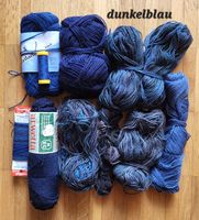 Resten Sockenwolle dunkelblau 