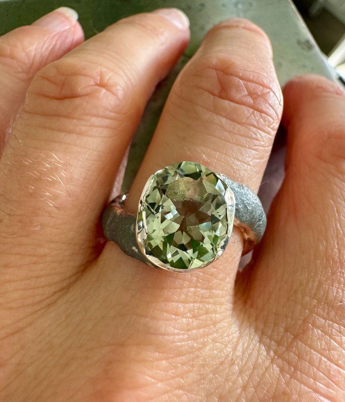 Anelli: Ring "Fantastic" Prasiolith – Nuovo e nell'imballaggio originale da Jona venduto da Herzschmiede