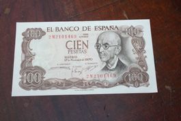 Espagne 100 pesetas 1970 très beau