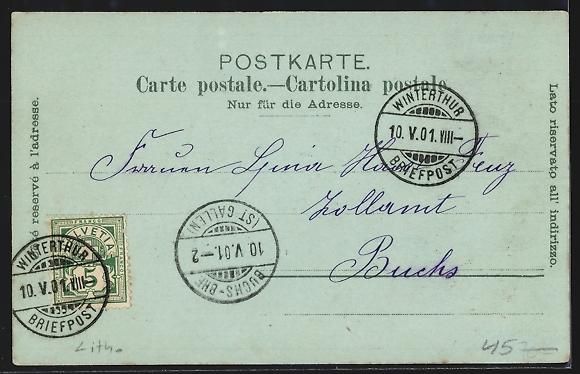 Cartes postales: Mondschein-Lithographie Winterthur, Orts – D'occasion à Berlin par bartko-reher 1