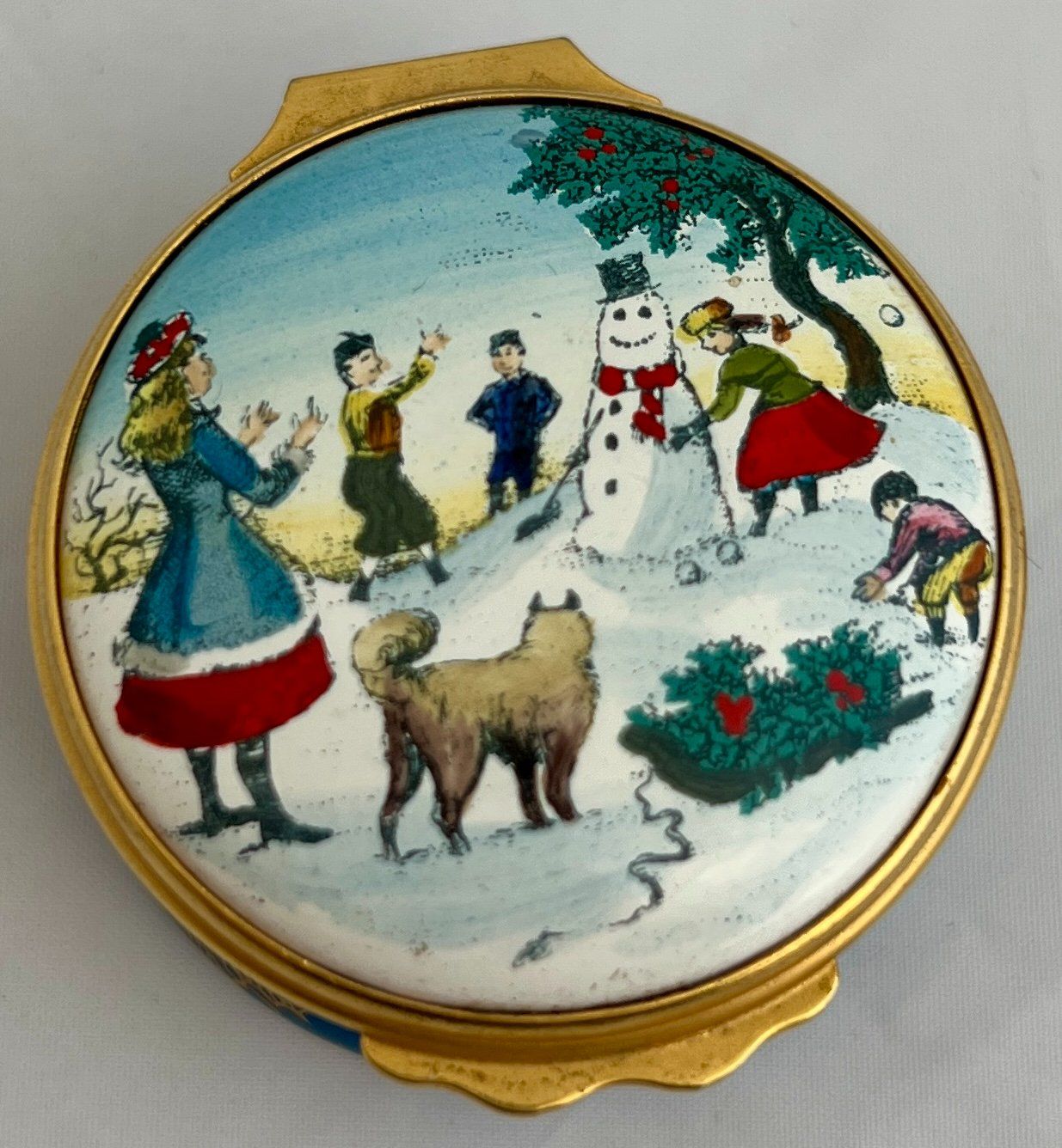 Contenitori & Simili: Halcyon Days Enamels, handbemaltes Weihnachtsdöschen, 1979 – Difettoso da Zürich venduto da Drahtzug 1