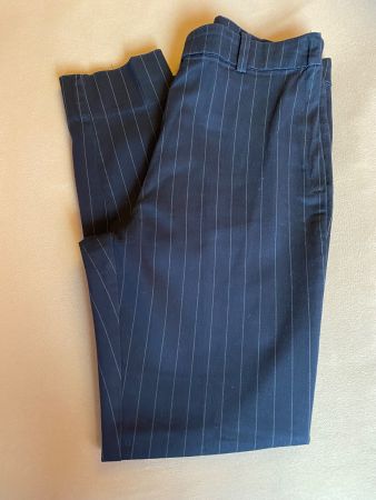 Pantalon cigarette rayé bleu/blanc H&M taille 40
