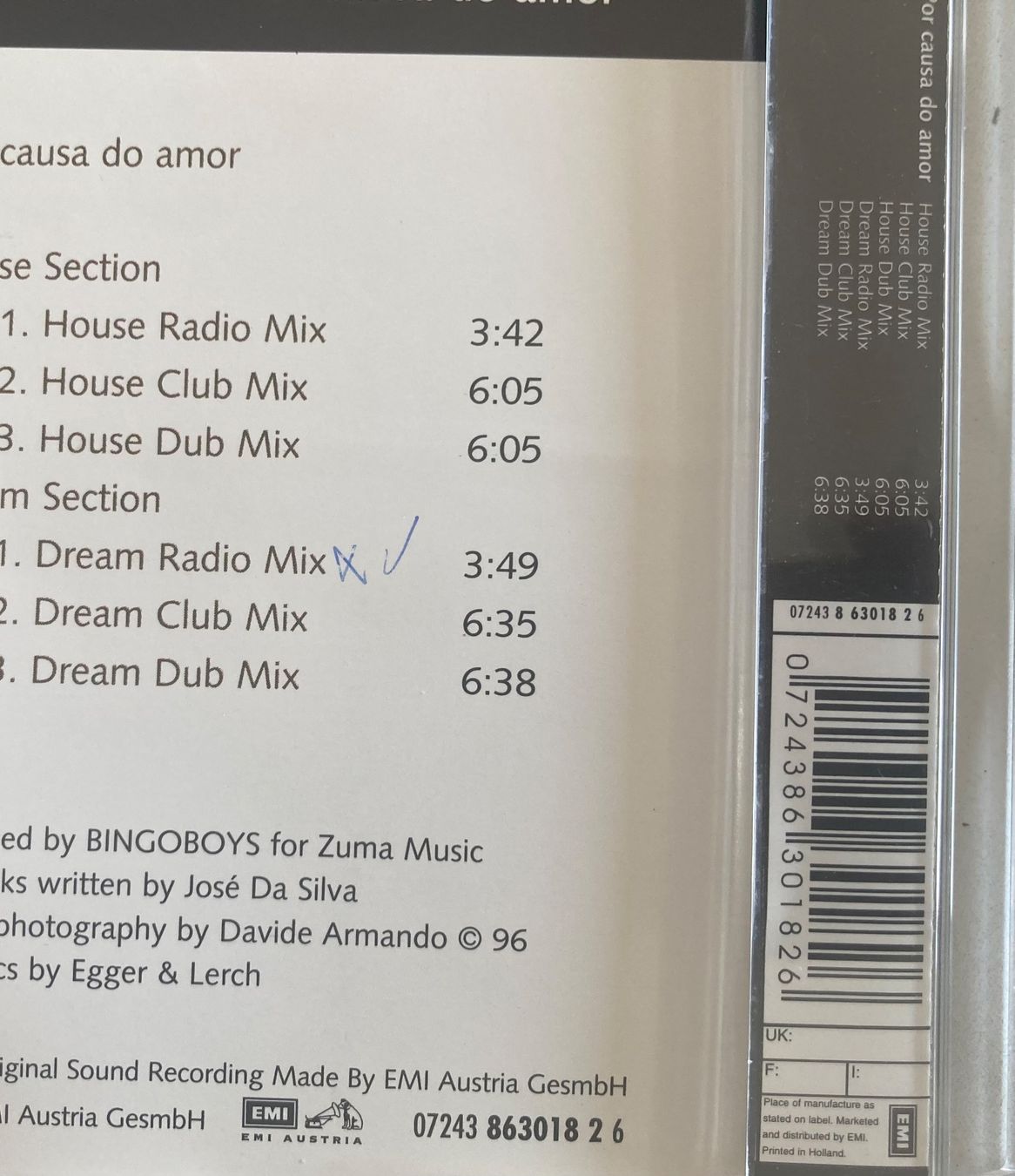 CD: ZONA - POR CAUSA DO AMOR – Usato da Poliez-Pittet venduto da Newtown-Records 2
