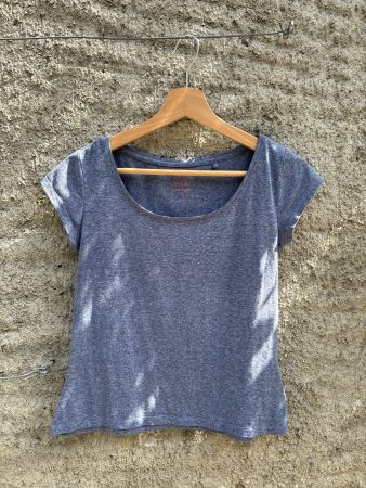 Boatneck T-Shirt midlength // mittellanges Top blau