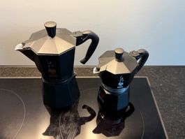 Set Bialetti Mokka Express in schwarz matt, neuwertig