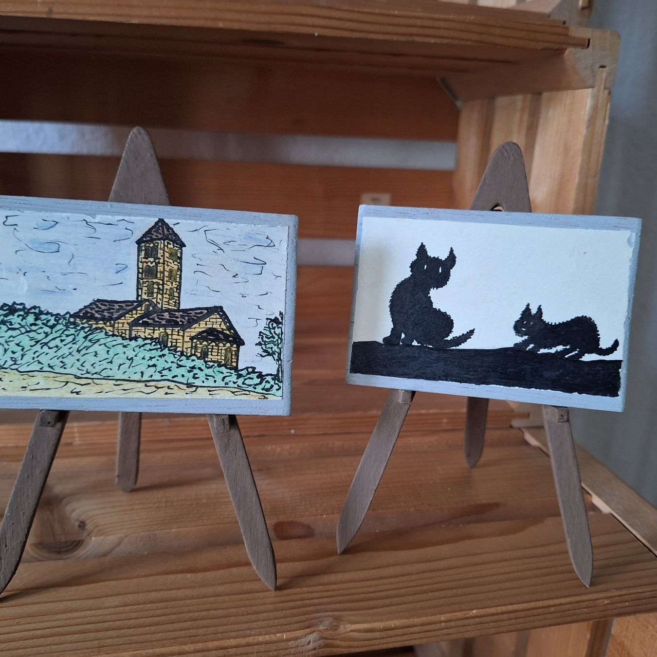 Tutte le decorazioni: Versand möglich! Selbst hergestellte, Mini Bilder, Staffelei – Usato da Winterthur venduto da Goldpipau 3