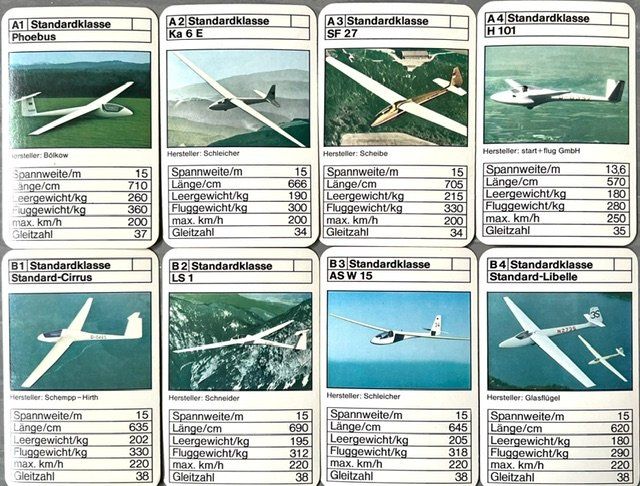 Giochi: Quartett Segelflugzeuge Nr. 3229 – Usato da Zürich venduto da gigimai67 2