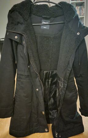 Only Damen Winterjacke Gr. M warm Teddyfutter schwarz