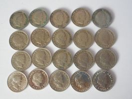 20 x 5 Rp. alles verschiedene Jahrgänge