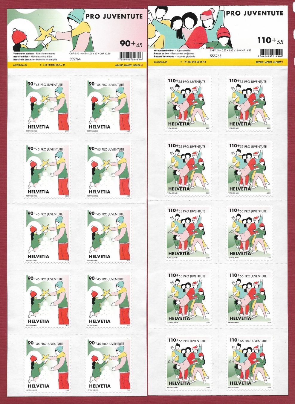 Alle Briefmarken: 2022 PRO JUVENTUTE BUSINESS-BOGEN POSTFR.** – Neu (gemäss Beschreibung) aus Buttikon SZ von stamps08