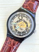 Swatch Automatic Uhr 1992 schwarz braun ungetragen
