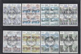 680-693 Viererblocksatz mit FD-Stempel, Postpreis Fr. 117.00