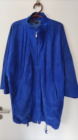 Veste en daim ultra souple bleu électrique