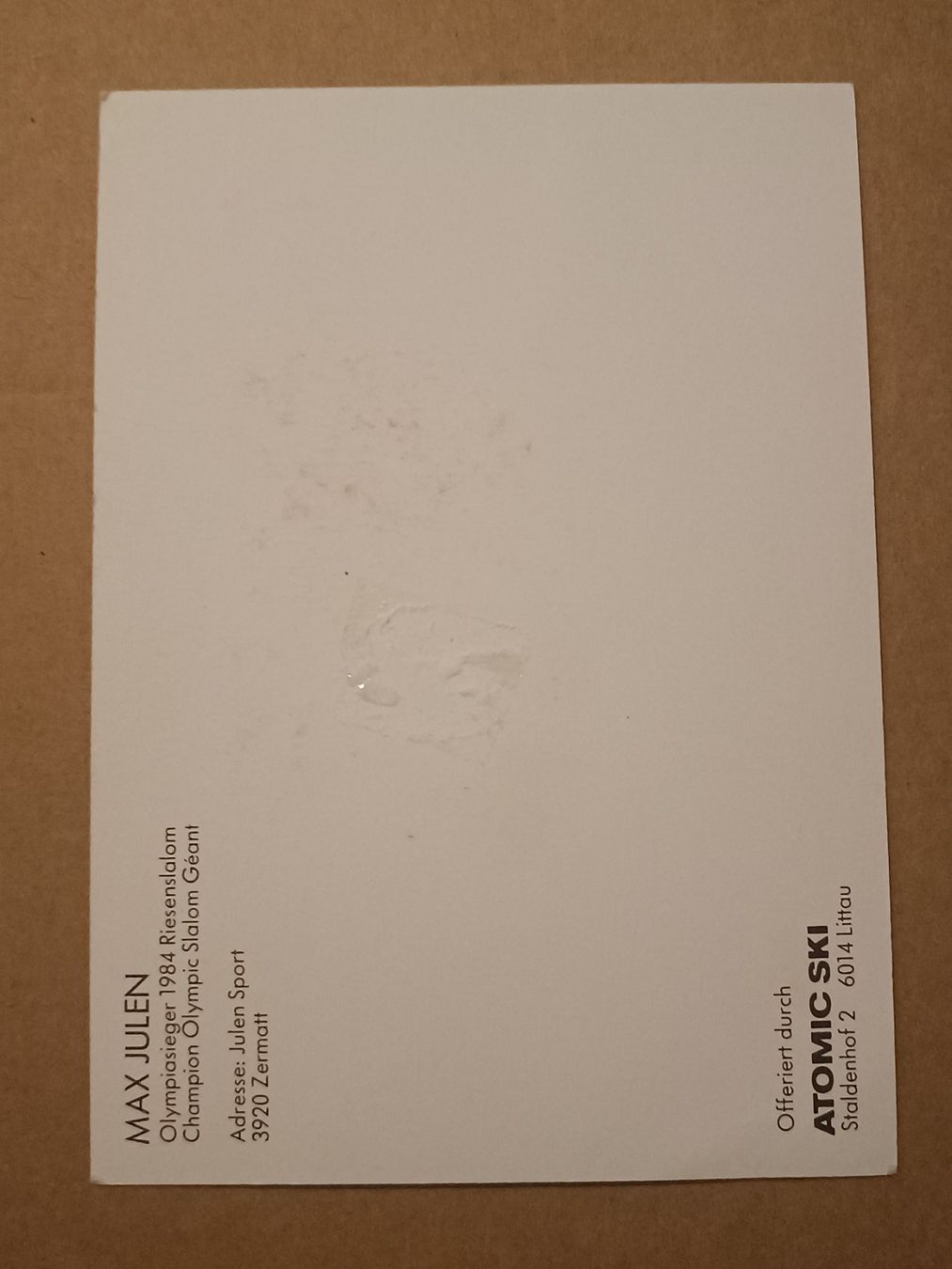 Autografi: Max Julen - handsignierte alte Karte – Usato da Menziken venduto da Artographs 1