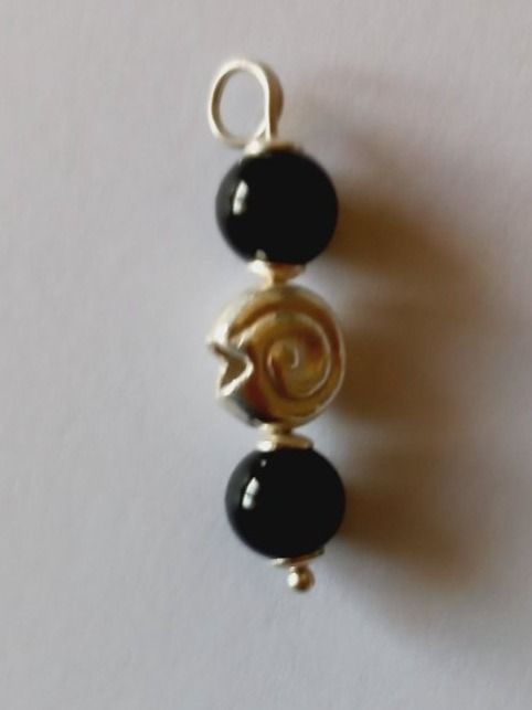 Ciondoli: Ketten Anhänger Onyx mit Silber Ring – Nuovo e nell'imballaggio originale da Winistorf venduto da acreativ4