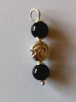 Ketten Anhänger Onyx mit Silber Ring