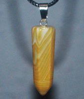 Halskette Y-360 - Säule – Kaffeestreifen Onyx – 33x8mm