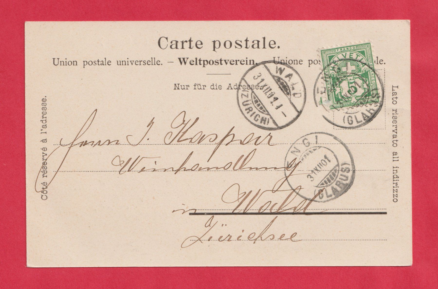 Cartoline postali: Engi (GL) Gemeinde Glarus Süd Schieferbrüche Plattenberg – Usato da Zürich venduto da Gill46 1