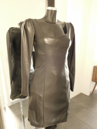GUESS Sexy Vegan-/ Kunstleder KLEID Minikleid Gr.34 schwarz