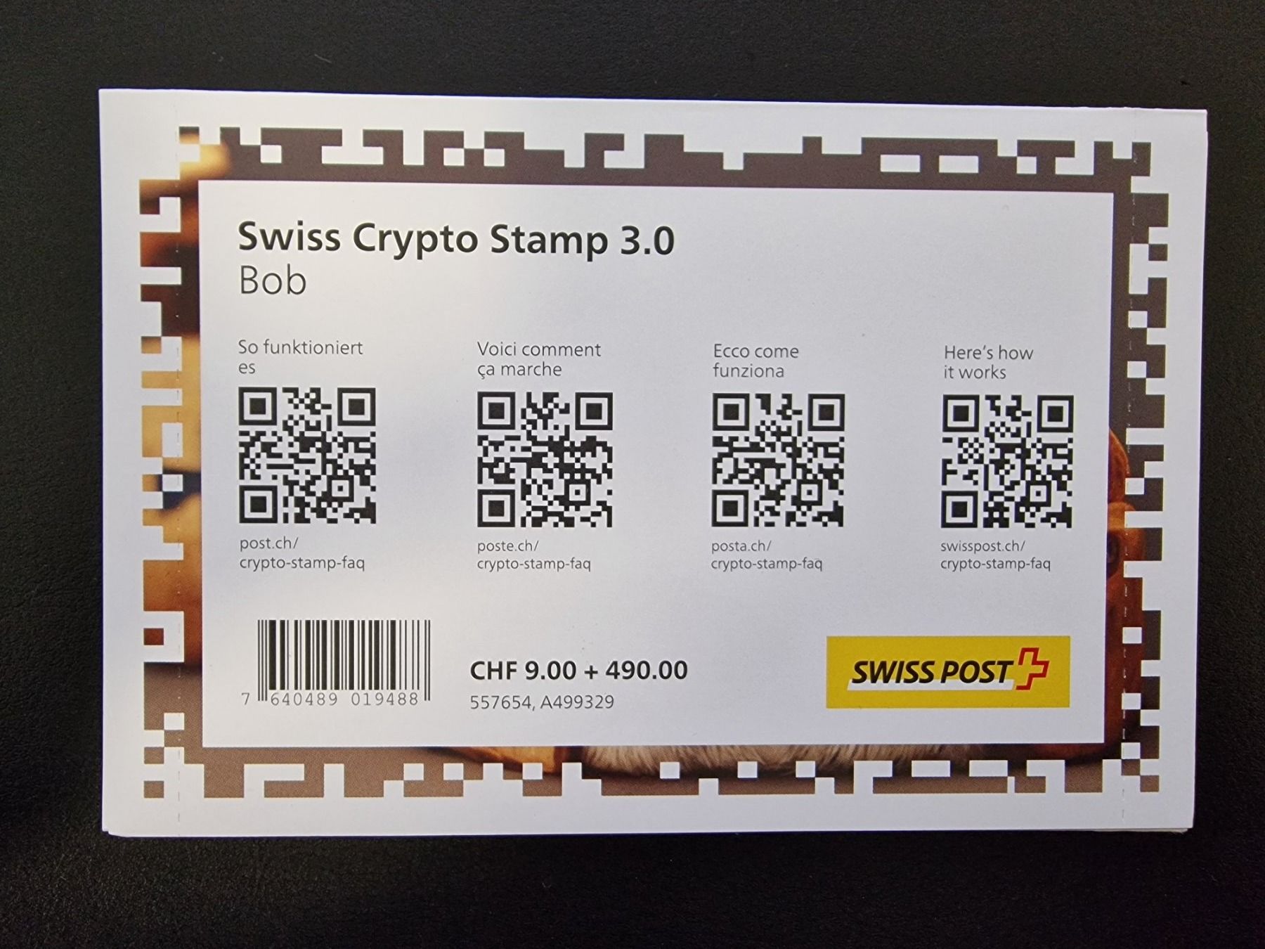 Tutti i francobolli: Swiss Crypto Stamp 3.0 BOB ID 12 – Nuovo e nell'imballaggio originale da Winterthur venduto da andrekeller95 1