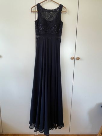 Elegantes Abendkleid von Jake's Cocktail, Dunkelblau, Gr. 32