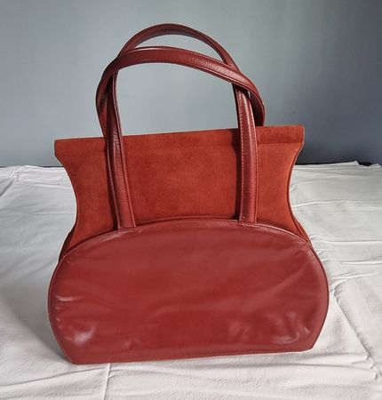 VINTAGE CHARLES JOURDAN DESGINER HANDTASCHE, WILDLEDER
