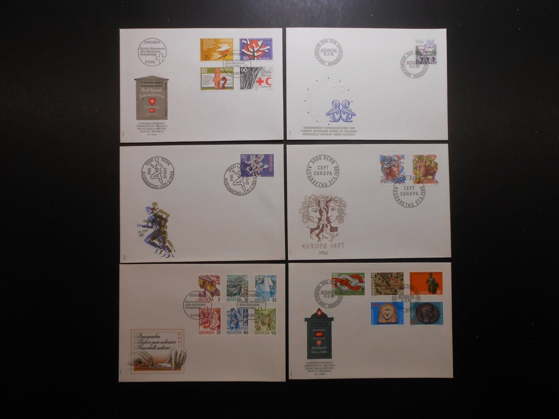 Alle Briefmarken: CH  FDC  1986  Z CHF 24.00  Lot 120 – Gebraucht aus Hallwil von pkaiser44 1