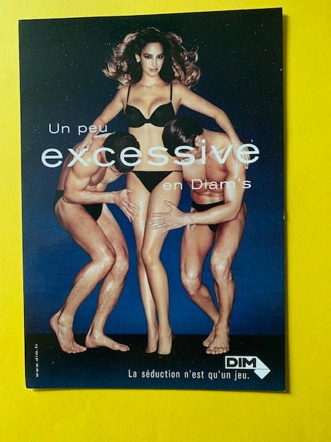 Cartoline postali: Un peu excessive en Diam's  publicité DIM – Usato da St-Prex venduto da Epicard