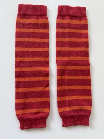 Jambières rayées rouge et orange