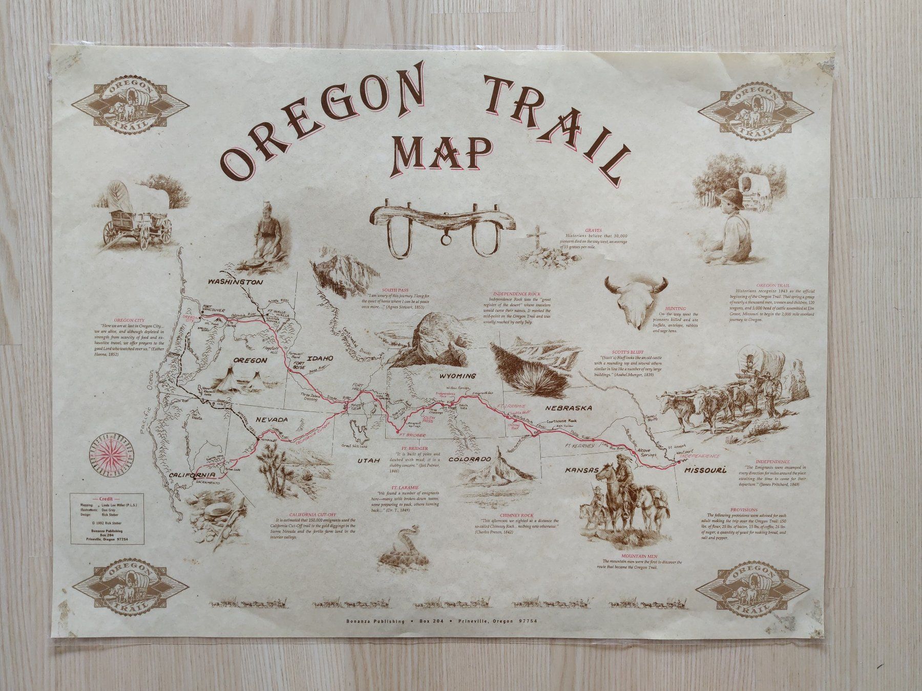 Poster & Bilder: Oregon Trail Map - Poster – Gebraucht aus Pfäffikon ZH von Wipp