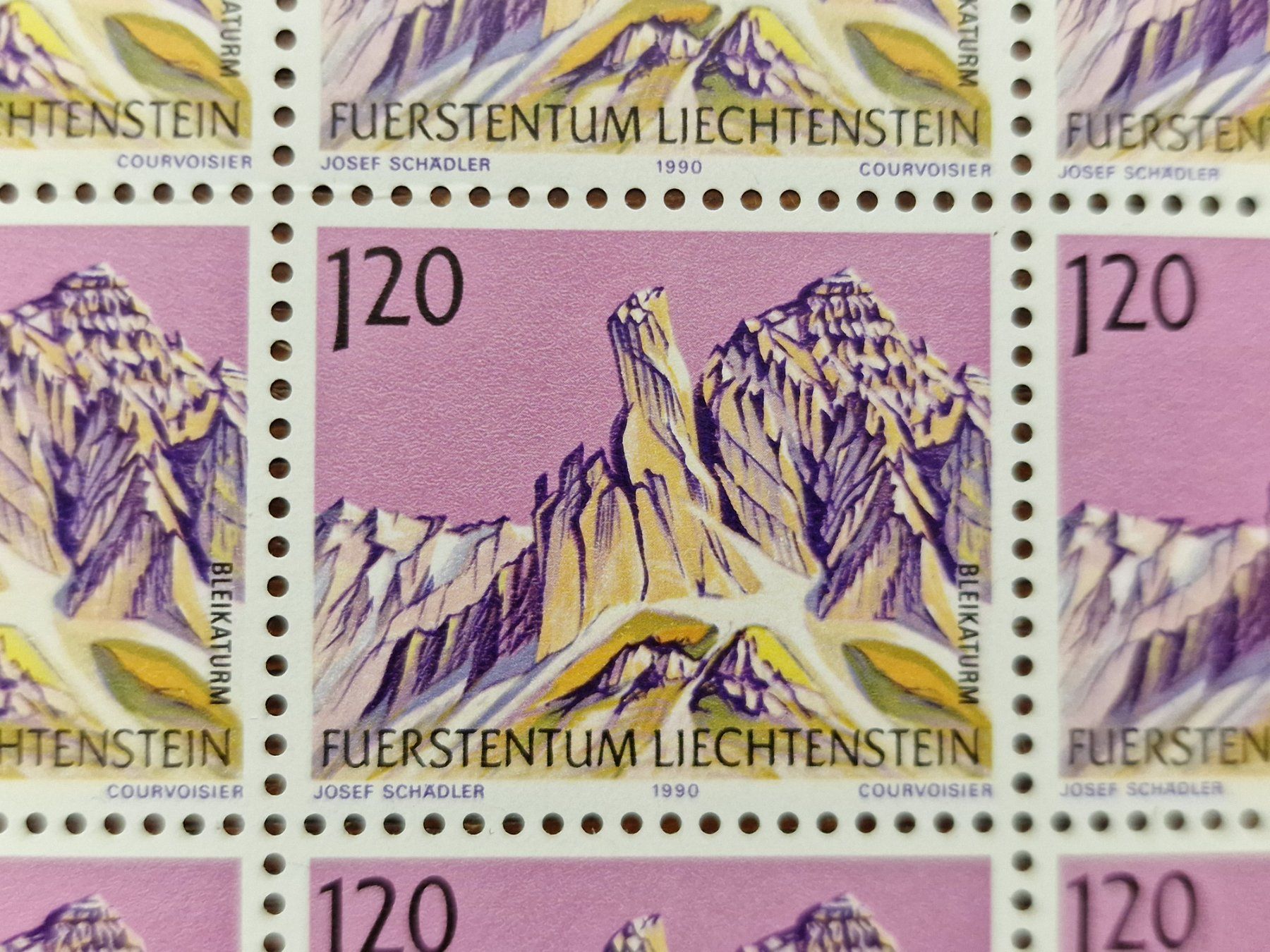 Alle Briefmarken: FL 1990 Serie Bogen "Berge -III" postfrisch – Gebraucht aus Aesch LU von briefmarken.uray 8