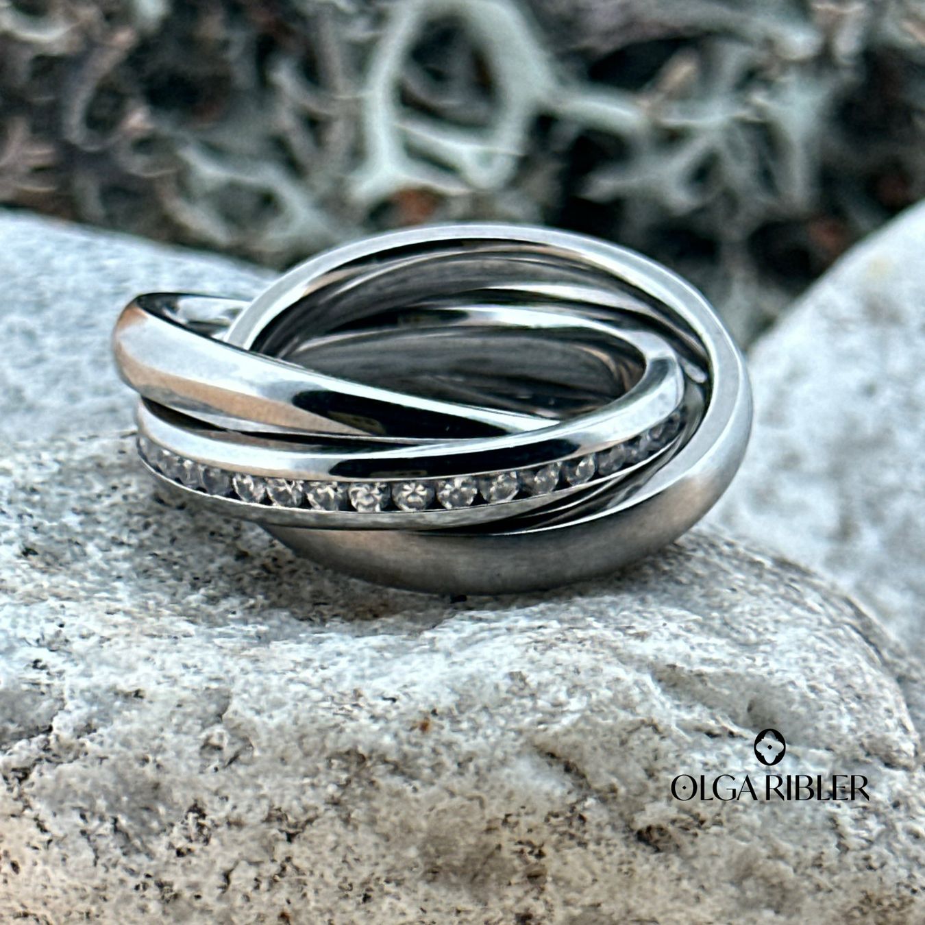 Olga Ribler Ringe: Edelstahl 3fach mit Zirkonia,  Ringgrösse 58 – Neu (gemäss Beschreibung) aus Luzern von Schmuckoutlet 6