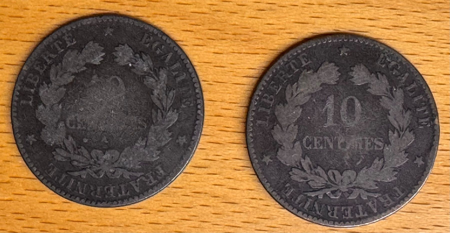 Alle Münzen: 2 x  Cérès - 10 Centimes - Frankreich - ab 1872 – Gebraucht aus Andwil SG von Ariisa1234 1