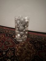 Christbaumkugeln Silber Glitzer mini Weihnachtsdeko