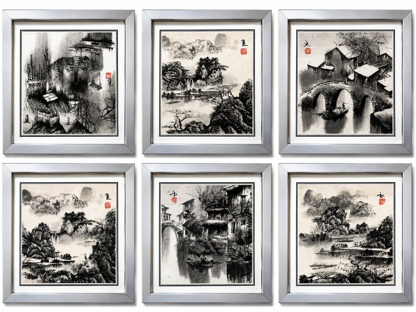 Foto & Immagini: Asiatische Tuschebilder / Landschaftsbilder – Usato da Bürglen TG venduto da Serathie