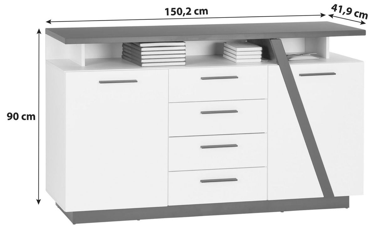 Mobili TV: Moderne Kommode mit Soft-Close | Grau/Eiche Dekor – Usato da Egliswil venduto da JoelMR 5