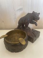 sehr qualitativ handgeschnitzter Brienzer Aschenbecher Bär