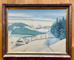 Winterlandschaft Schweizer Alpen – Ölbild signiert