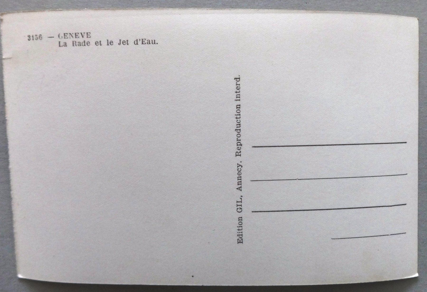 Cartoline postali: Genève - La Rade et le Jet d' Eau – Usato da Fétigny venduto da Billy2miny 1