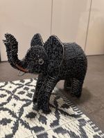 Éléphant perlé anthracite de décoration