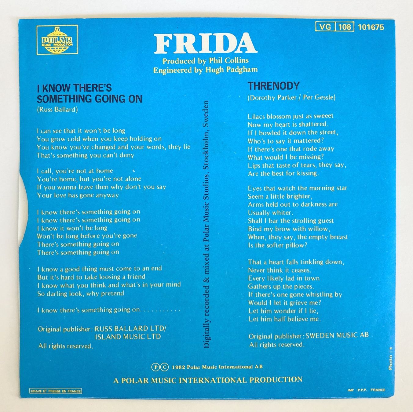 Schallplatten: ABBA / FRIDA - I KNOW THERE'S SOMETHING GOING ON – Gebraucht aus Bottens von hotter-than-hell 1