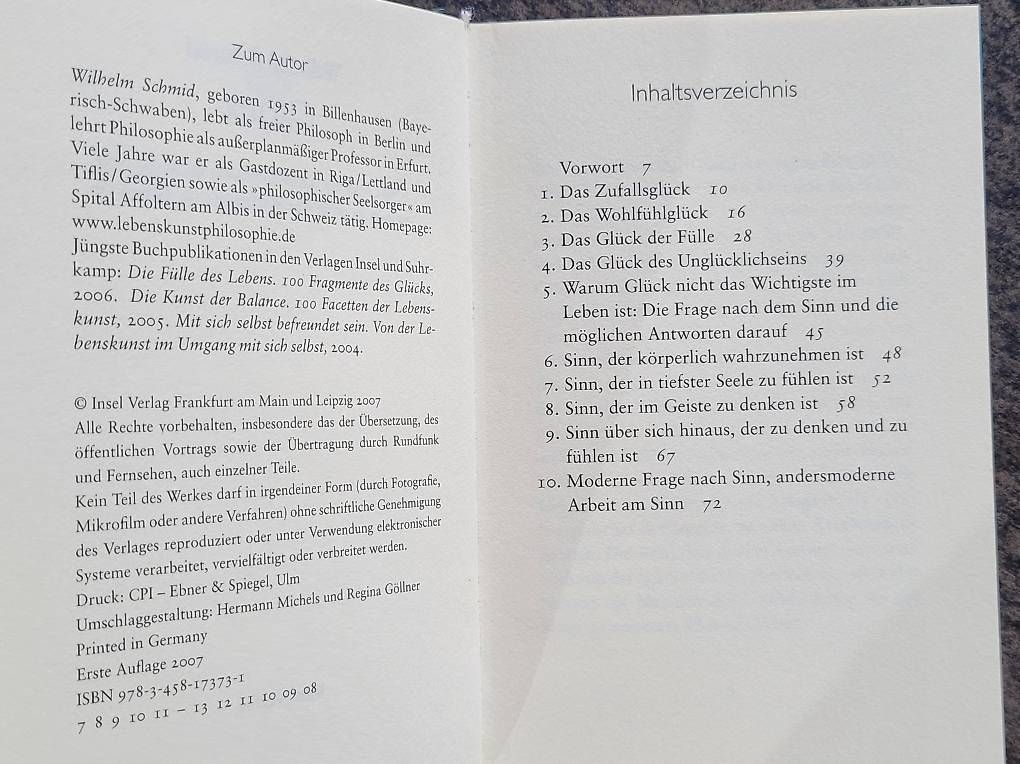 Libri: Wilhelm Schmid: GLÜCK – Usato da Männedorf venduto da clemenco 1