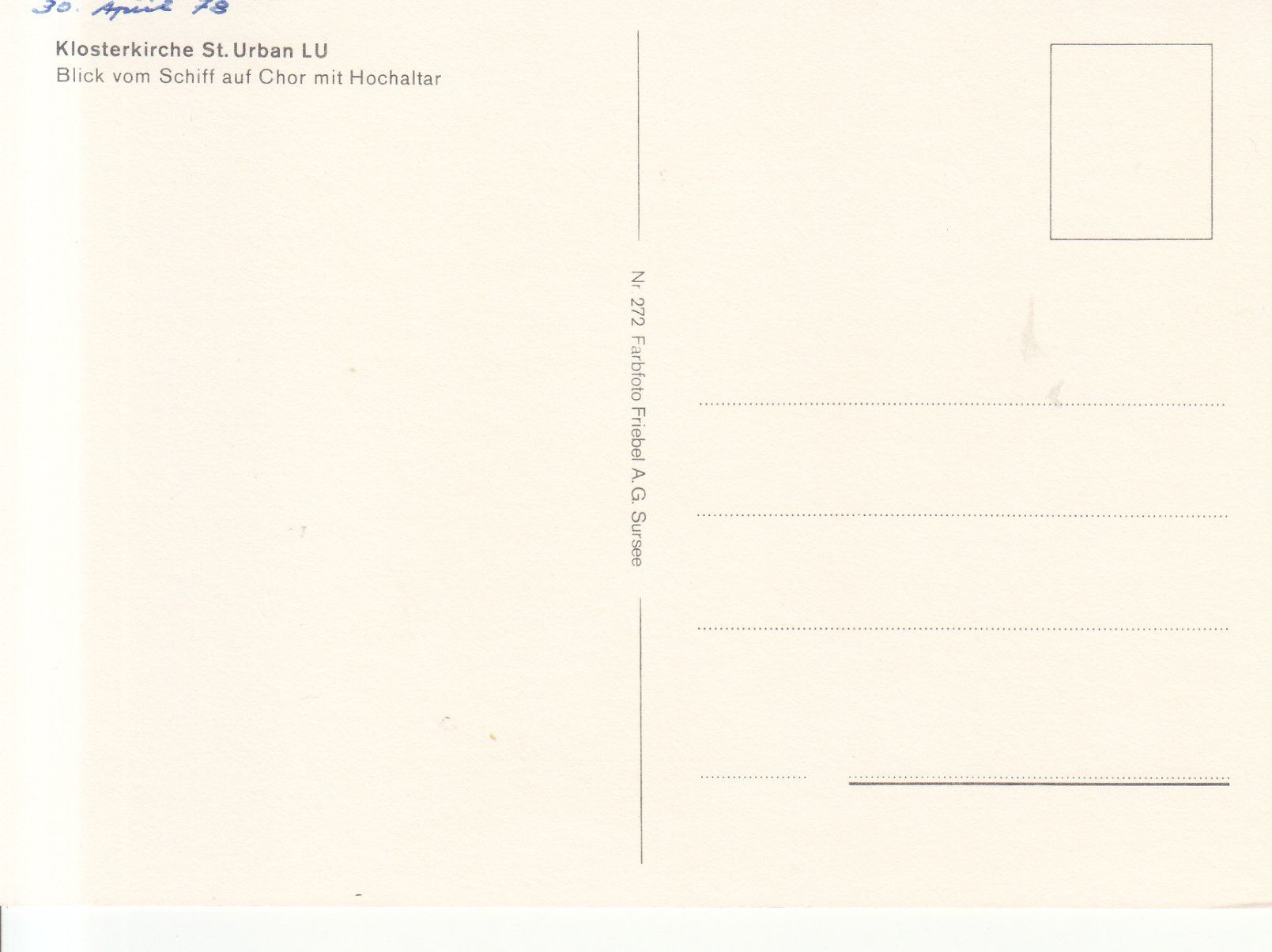 Cartoline postali: St. Urban 1978 – Usato da Bürglen TG venduto da StampGraf 1