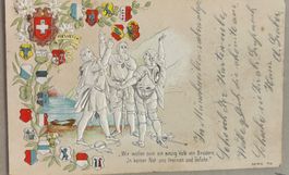Rütli, Rütlischwur, Wappen, Prägedruck, 1900