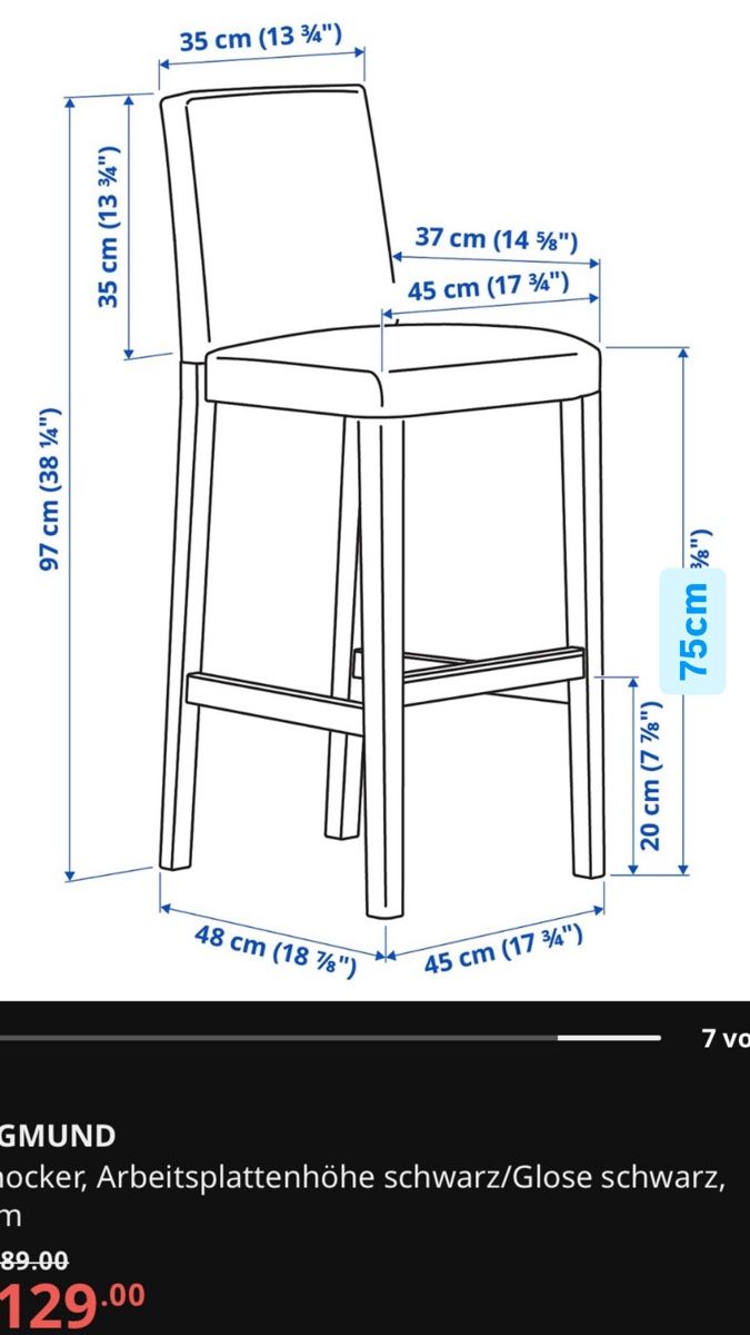 Ikea Sgabelli: 2x IKEA BERGMUND Barhocker schwarz – Usato da Bern venduto da lis_6pbv 3