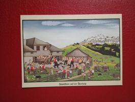 AK Bauernmalerei Willi Keller Jakobifeier auf Hochalp 1981